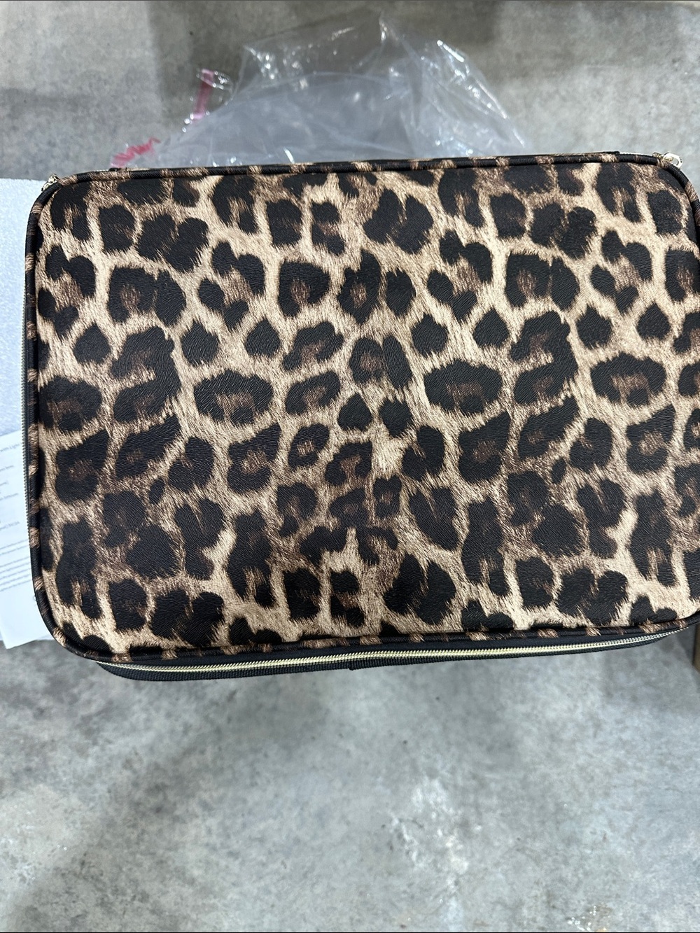 Leopard Print Cosmetic Bag - Brown Leopard Travel Case